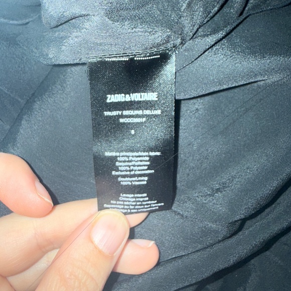 ZADIG & VOLTAIRE DELUXE Trusty Sequins Silk Trim Top S - Picture 2 of 6